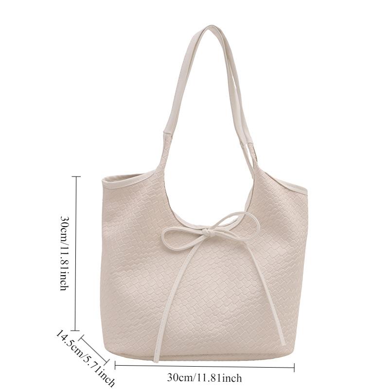 2026 New Fashi Casual Shoulder Bag Handbag Retro Bow Large Capacity Tote Bag Underarm Bag