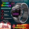 2025 Novo Smartwatch ECG+PPG com Terapia a Laser Para Homens Mulheres Tela de Vidro Safira Frequência Cardíaca Lipídeos Sanguíneos Ácido Úrico Saúde Relógio Inteligente