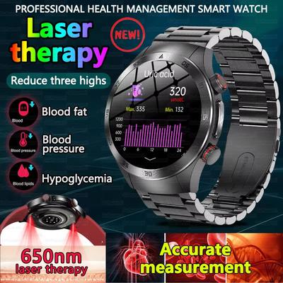 2025 Neue Lasertherapie EKG+PPG Smartwatch Für Männer Frauen Saphirglas Bildschirm Herzfrequenz Blutfette Harnsäure Gesundheit Smartwatch