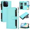 For Honor Play 60 Plus 5G/X7c 5G/X7c 4G/200 Smart 5G Leather Case 9 Card Slots Zipper Wallet Stand Phone Cover with Wrist Strap