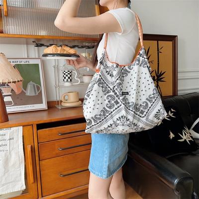 3 Retro Cashew Pattern Canvas Bag Large Capacity Shoulder Bag Leisure Shopping Bag Shopping Sundries Handbag