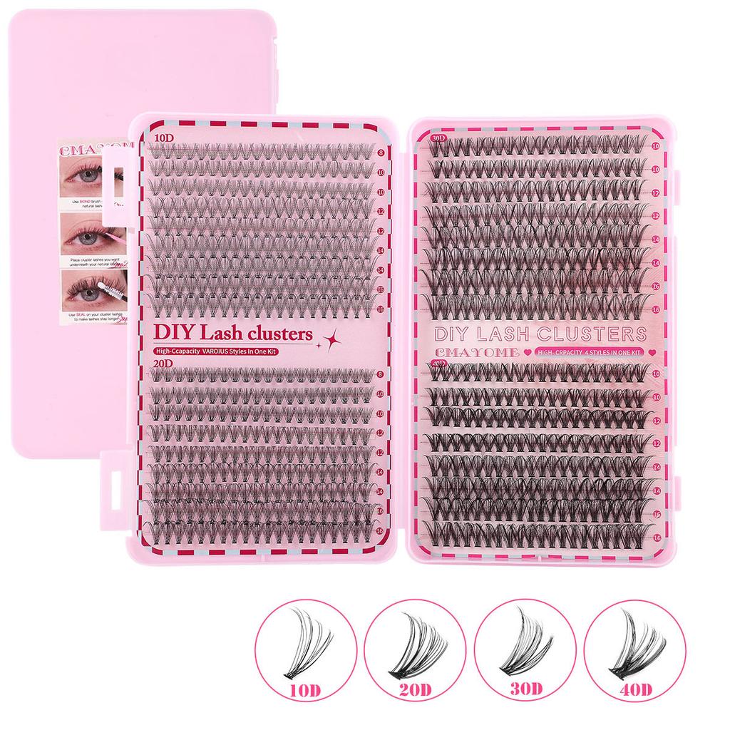 D-Song Single Tuft Of False Eyelashes Set 8-16Mmdiy Segmented Thick Curled Eyelashes