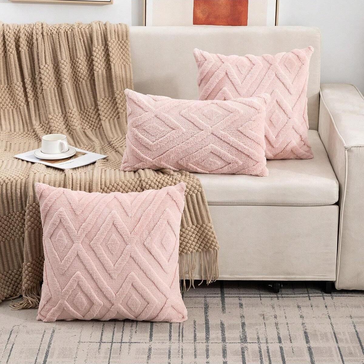 

Snow Velvet Diamond Grid Pillow Covers Sofa Cushion Cover and Bed Living Room Plush Sleep Pillow Case Cotton Home Decor Cushion 30X50cm