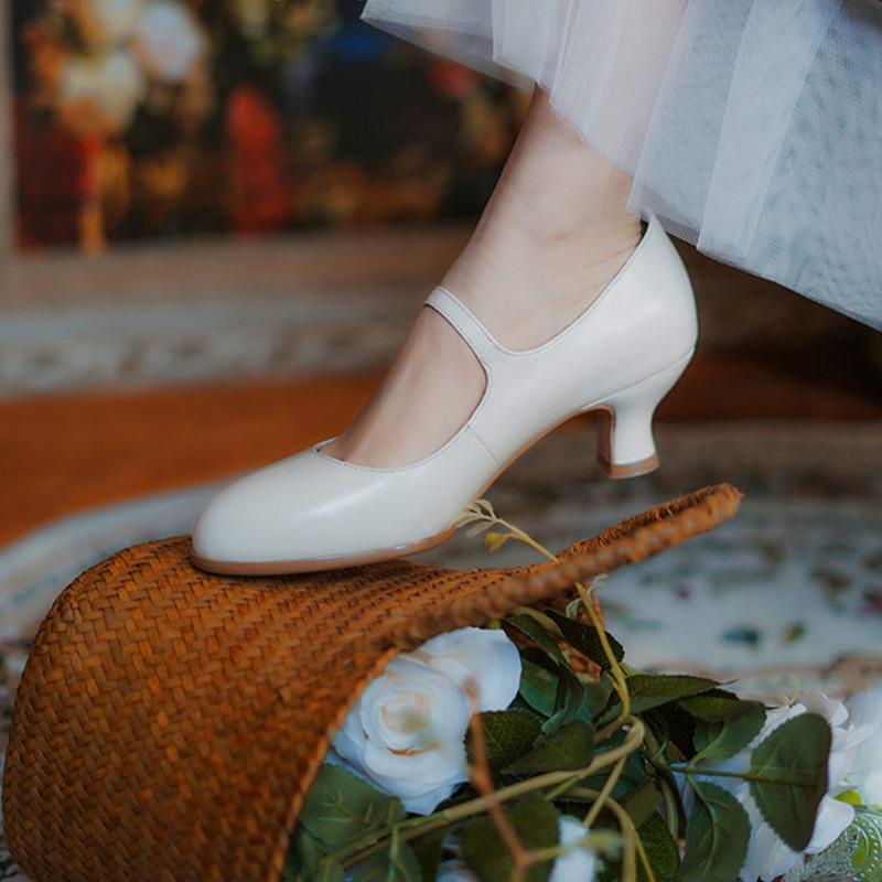 Fashion Women's Fashion Slim Heel Shoes Autumn New Round Head Shallow Mouth Anti-slip Wear-resistant High Heels