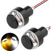 2PCS Motorcycle Turn Signal Light, 12 LEDs Turn Signal Indicator Lamp, Amber White Front Handlebar End Light for 12V Scooter Sportster Cruiser