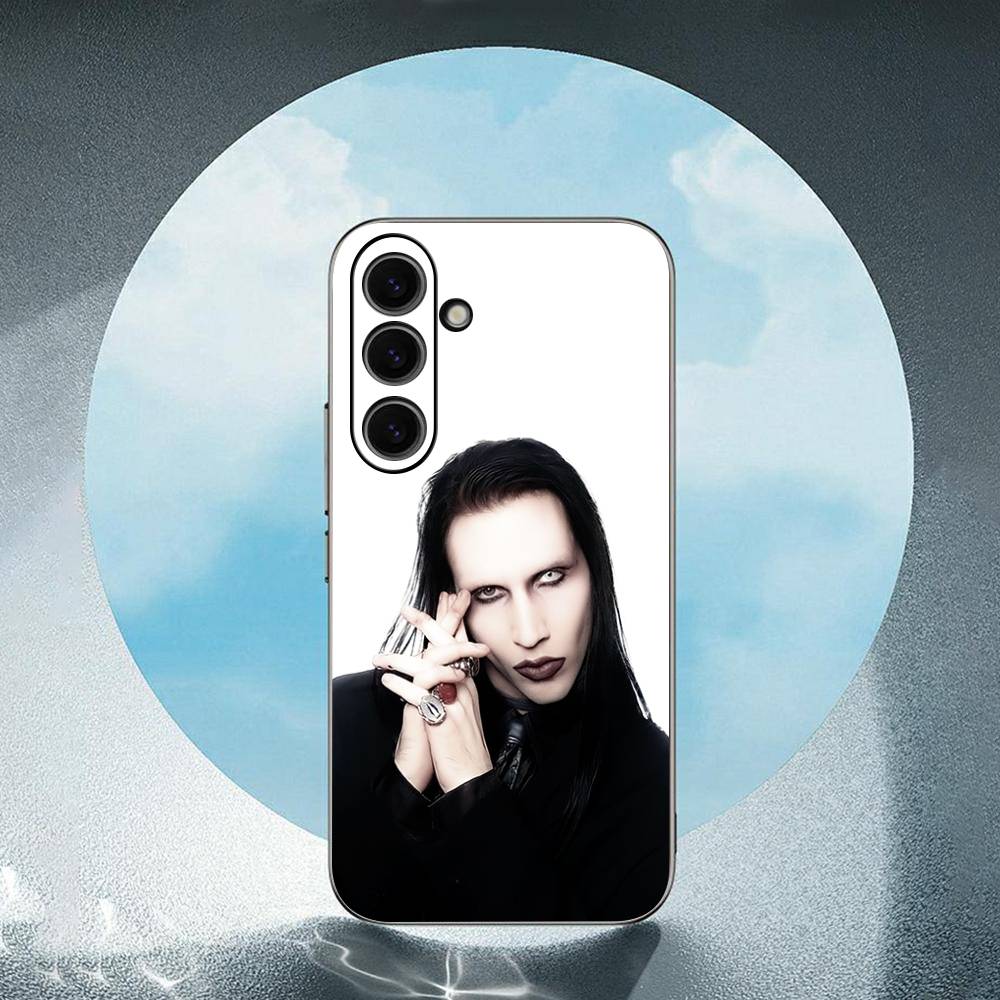 M-Marilyn M-Manson For Samsung Galaxy S23 S24 S25 Ultra S22 Plus S21 Black Soft Case Waterproof Soft Case