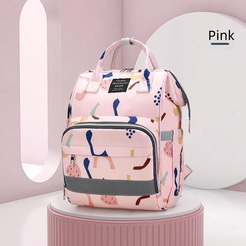 

Сумка для мамы, рюкзак, многофункциональный, большой емкости, модный, портативный, сумка для матери и ребенка, дорожная сумка для матери, детская бутылочка, подгузник, рюкзак розовый