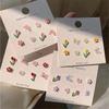 8 Pcs/set Girl Cute Acrylic Butterfly Flower Earrings Irregular Geometric Mini Studs Earrings Women Jewelry