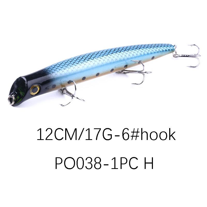 Surface Water Wave Resistance Lure17GLong Casting Jerkbait for Bass and Mandarin Fish, Specialized Fake Bait Hard Lure12CM