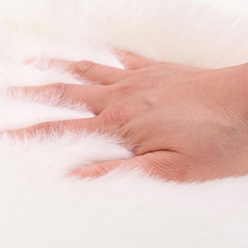 Round Carpet Shaggy Sheepskin Children'S Bedroom White Fur Rug Soft Thick Living Room Sofa Area Rug Artificial Wool Carpet Decor