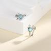 Reindeer Antler Blue Zircon Ear Cuff - Transparent Clip for Students & Best Friends, Christmas Gift