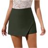 Women High Waist Casual Shorts Asymmetrical Wrap Skort Design Comfortable Fit Soft Fabric Lightweight Summer Bottoms
