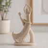Artistic Home Accents Abstract Couple Sculpture Ornament, Resin Sandstone Style Statue, Romantic Durable Table Decor Embracing Figure for Living Room