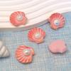 3D Pearl Shell Resin Embellishments Flatbacks 100 Pieces Shine Shell Resin Charms for DIY Handicraft, Phone Case,Scrapbooking