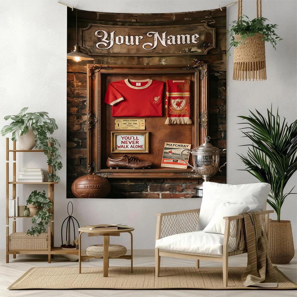 Liverpool Fc Custom Your Name Wall Decor Tapestry Art For Pet Memorial Birthdaywedding Party Backdrop Family Gift