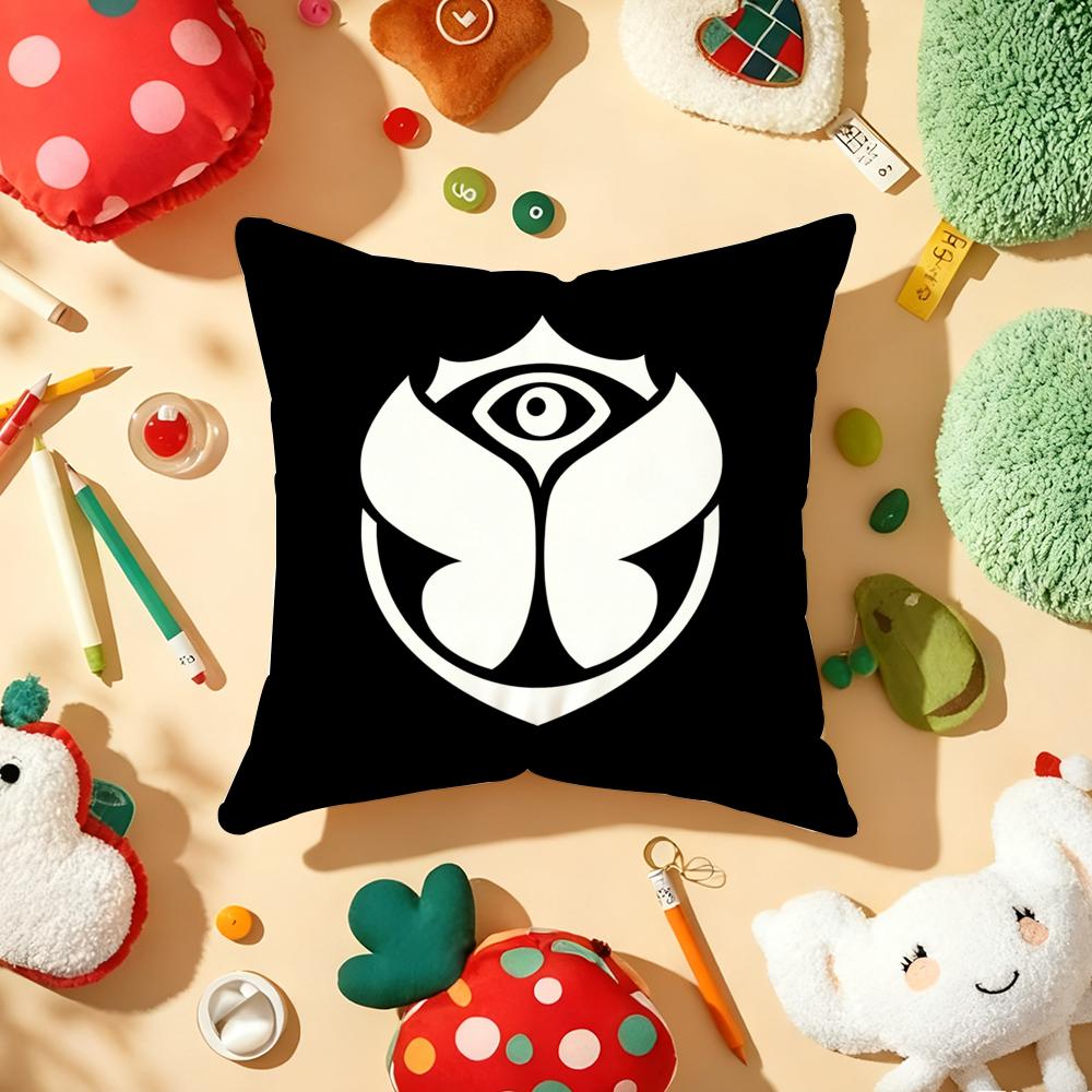 TOMORROWLAND Music Festival Cushion Cover Plush Fabric Soft Double-Sided Printed Sofa Warm Winter Home Child Gift Pillow Case