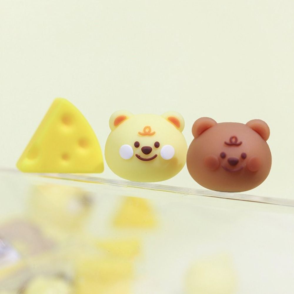 Cheese Bear Panda Fast Food 3D Shape Eraser Pencil Wiping Eraser Correction Supplies