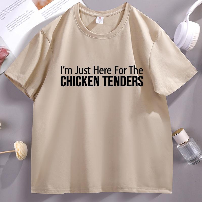 Im Just Here for The Chicken Tenders TShirt Golf Unisex Women Short Sleeve Tshirt Humor Round Neck Tee Shirt Streetwear Tops