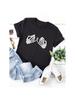 Hand Bone Pattern Printed Round Neck Short-Sleeved T-Shirt Sports Casual Personality Style Suitable For Summer Outings And Daily