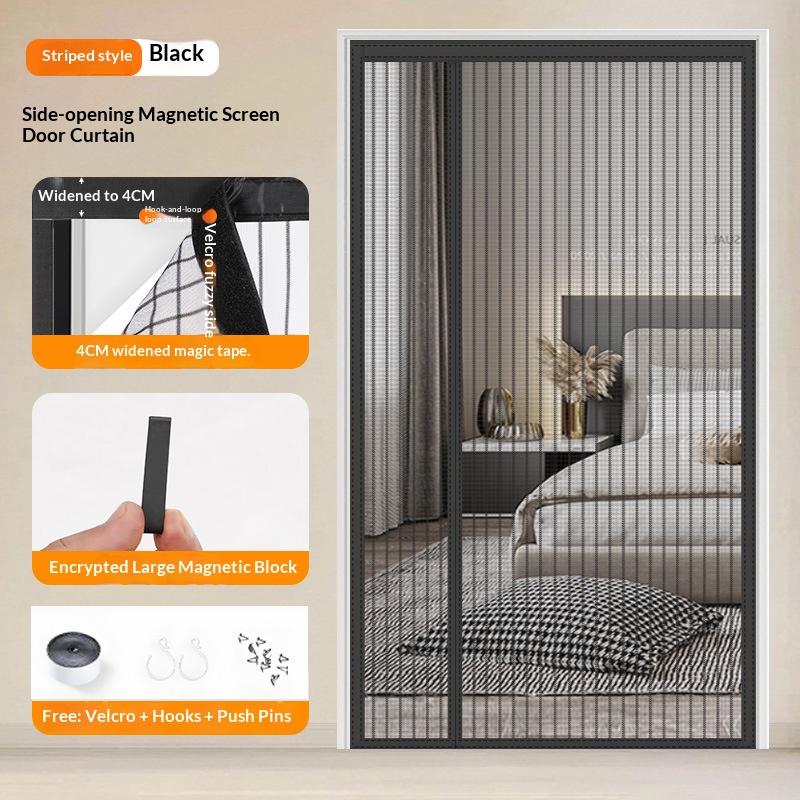 Magnetic Screen Door Thicker Mesh,Reversible Wide Left Right Side Opening Fits Door Heavy Duty Mesh French Bug Door Screen Closure for Sliding Patio