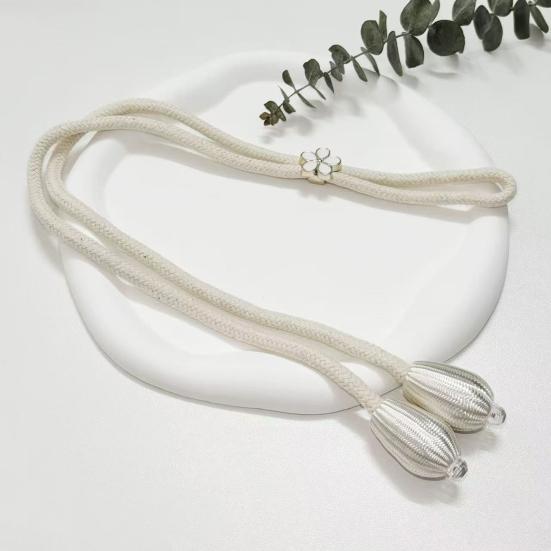 2Pcs Boho Style Curtain Straps Handmade Natural Cotton Linen Curtain Ties Curtain Rack Balcony Towel Holder