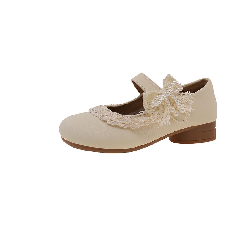 Lace Bow Soft Sole Single Shoes Fashion Round Toe Shallow Mouth Anti-Slip Wear-Resistant Low Top Shoes