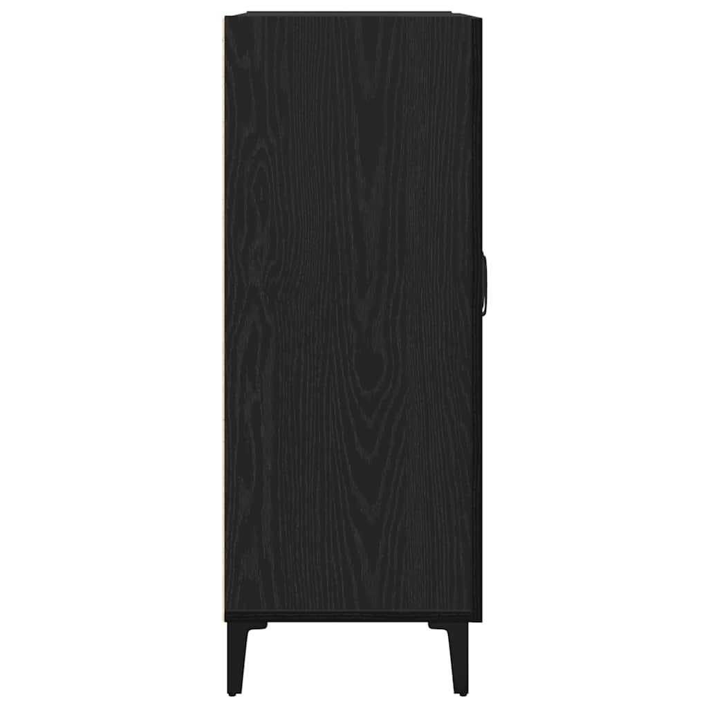 Sideboard in Black Oak Look 69.5 x 34 x 90 cm Engineered Wood