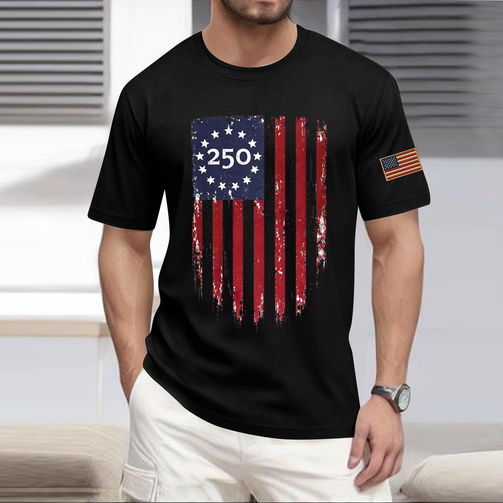 Men's Casual Round Neck Lightweight Short-Sleeve Top
