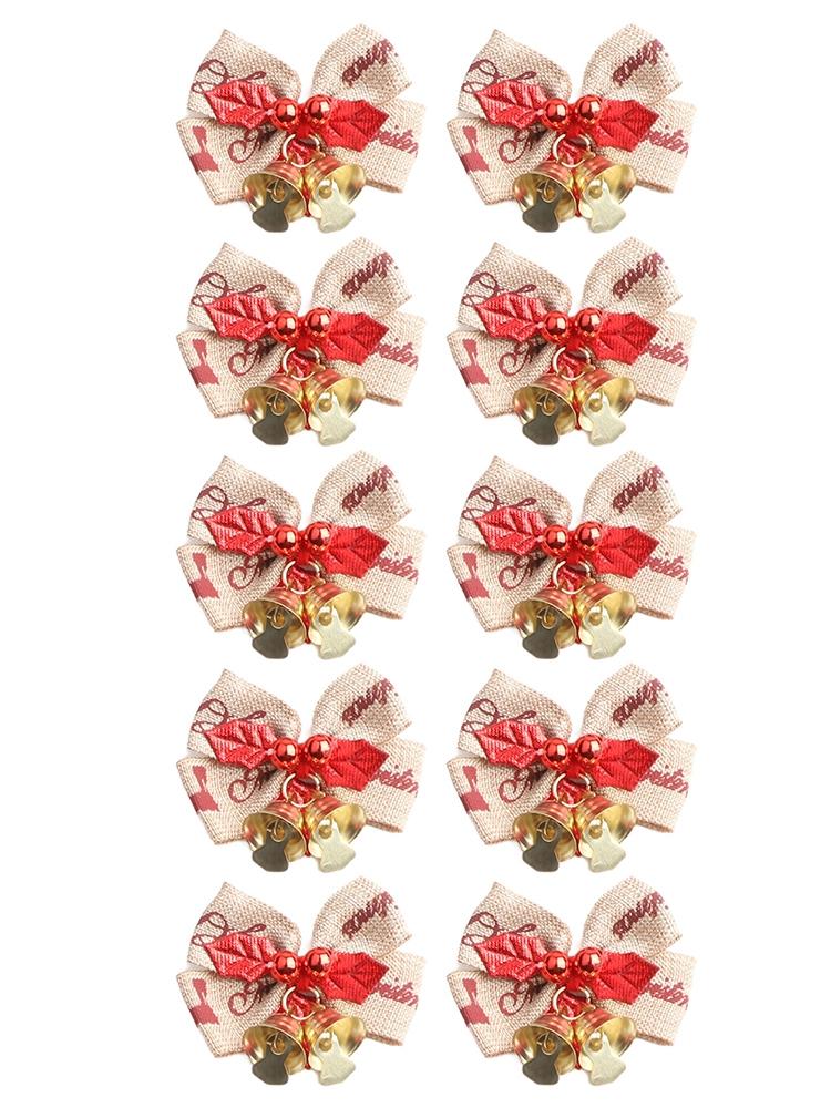 Innovative Design in a Pack of 10 Sturdy Christmas Tree Bow Decorations