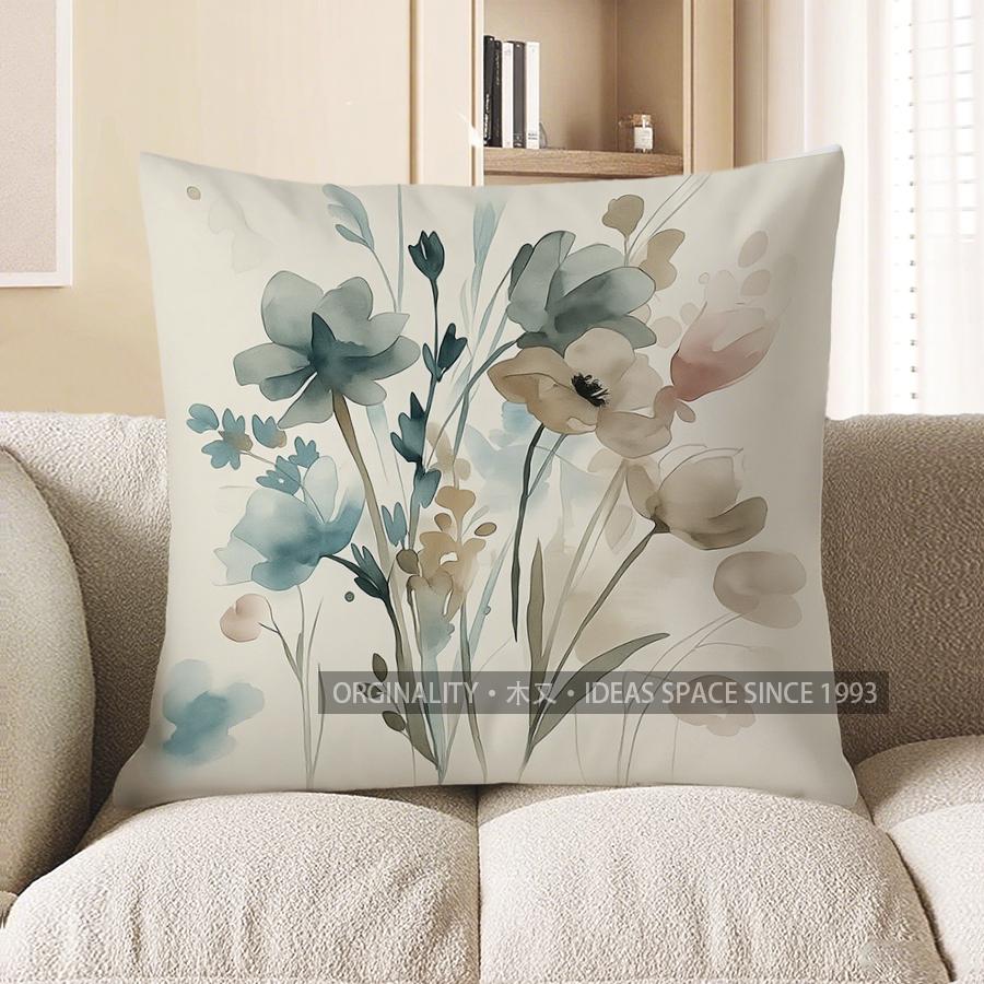 Home Decor Floral Watercolor Cushion For Modern Home Decor Pattern Cushion Cover Suitable For Sofa Bedroom Car Pillow Cover
