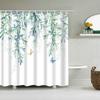 Plant Leaves Bathroom Shower Curtains Waterproof Hooks Hanging Curtain Bath Screen Decor Flowers Tree Print Shower Curtain.