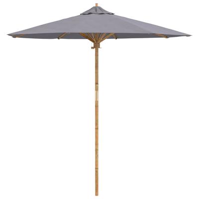 Garden Sun Umbrella Dark Grey Ø 217 X 230 Cm Bamboo