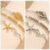 3Pcs Stretch Beaded Bracelet Set Pearl Multiple Layers Bracelet Fashion Shell Bracelet Set  Party