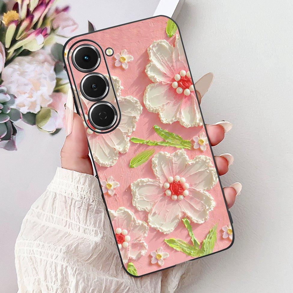Casing For Tecno Spark 40Pro KM6 Cover For Techno Spark 40 Pro Case Silicone Luxury Butterfly Love Fashion Flowers Cool Painted