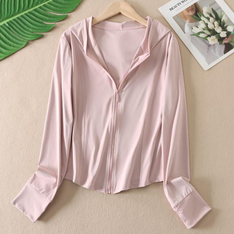 

Новая солнцезащитная одежда Женская летняя прохладная дышащая тонкая стройнящая с капюшоном защита от УФ-лучей спортивная верхняя одежда тонкая T81 Peach powder L(Suggested 50.00 kg-60.00 kg)