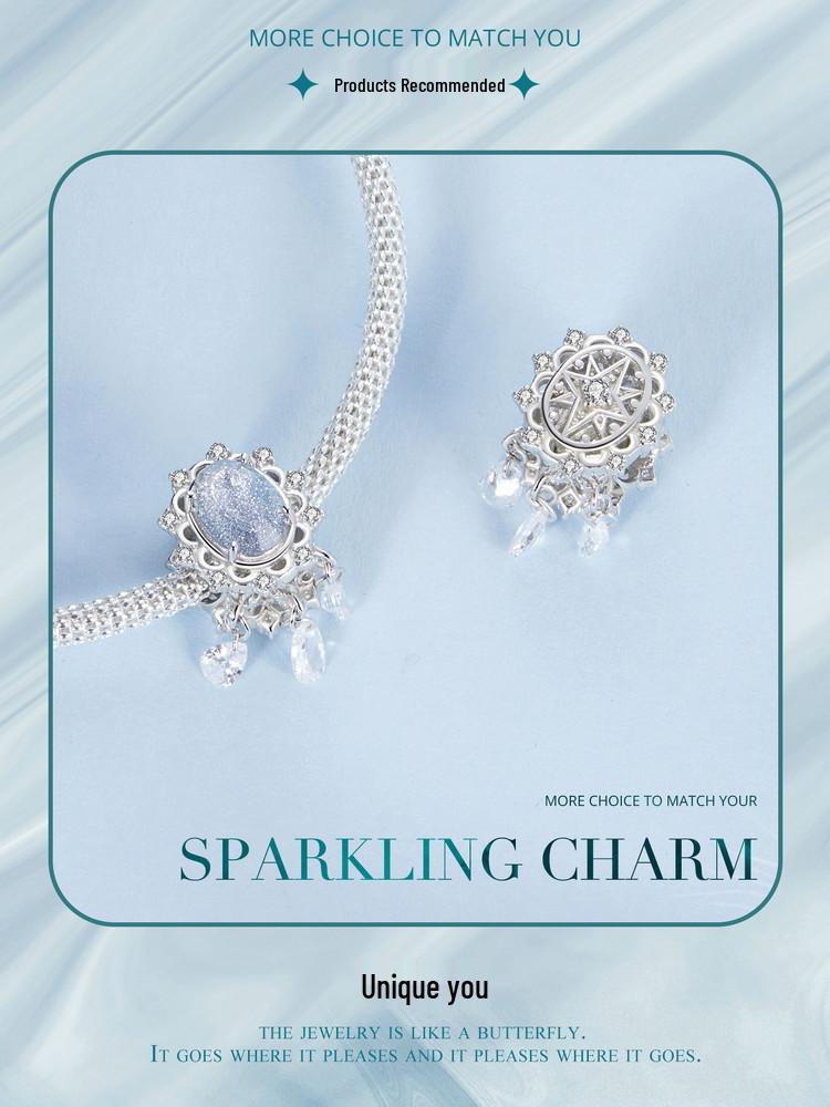 Avle Teardrop Zircon Tassel Beads: Original Shining S925 Sterling Silver for DIY Jewelry