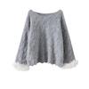 Soft and Fluffy Marabou Ponytail Sleeve Sweater Coat Autumn Winter Plus Size Women's Clothing Lazy Style Knit Top Wide Sleeve Shirt