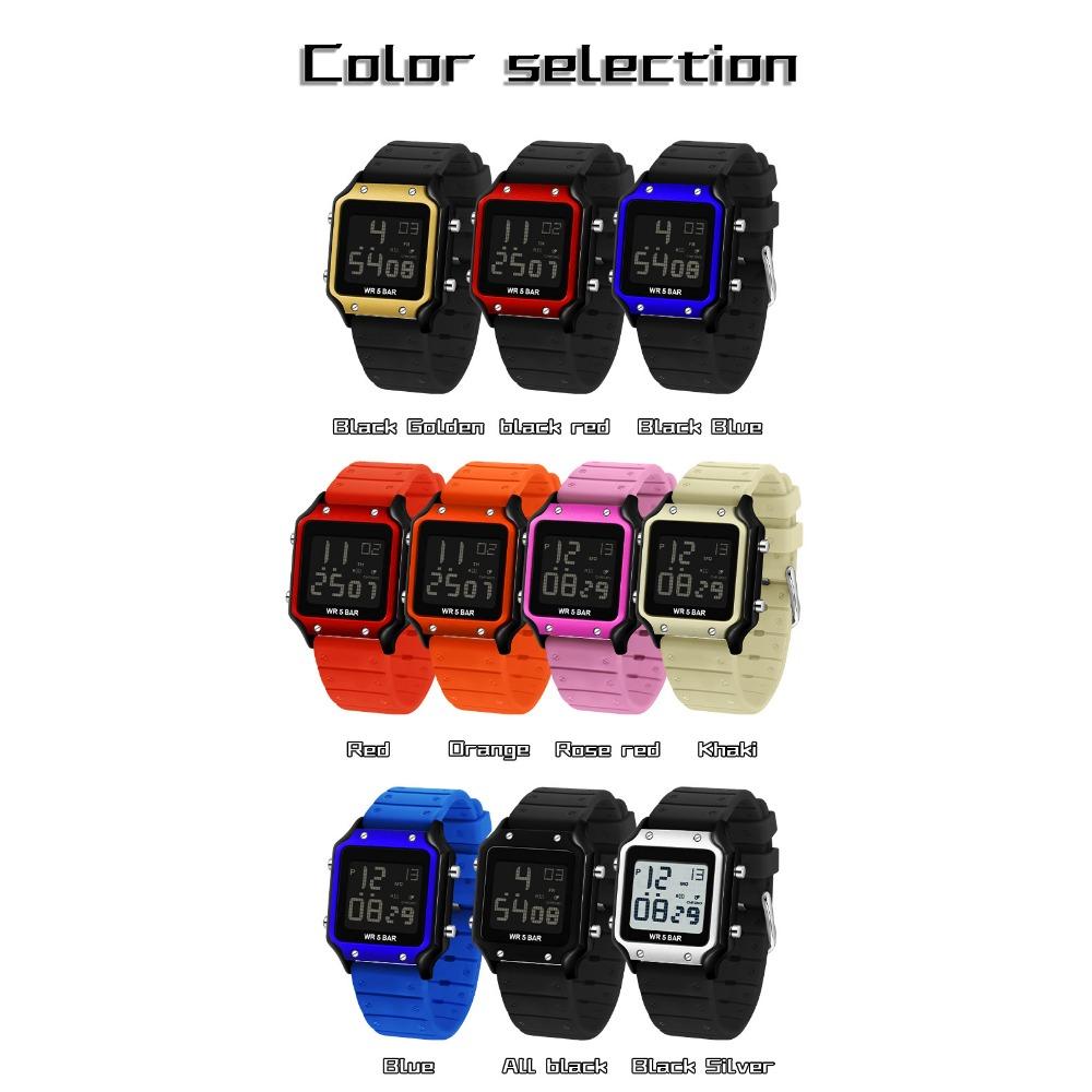 SANDA Electronic Watch Multifunctional Waterproof Sports Electronic Watch Fashion Trend Silicone Band Electronic Watch