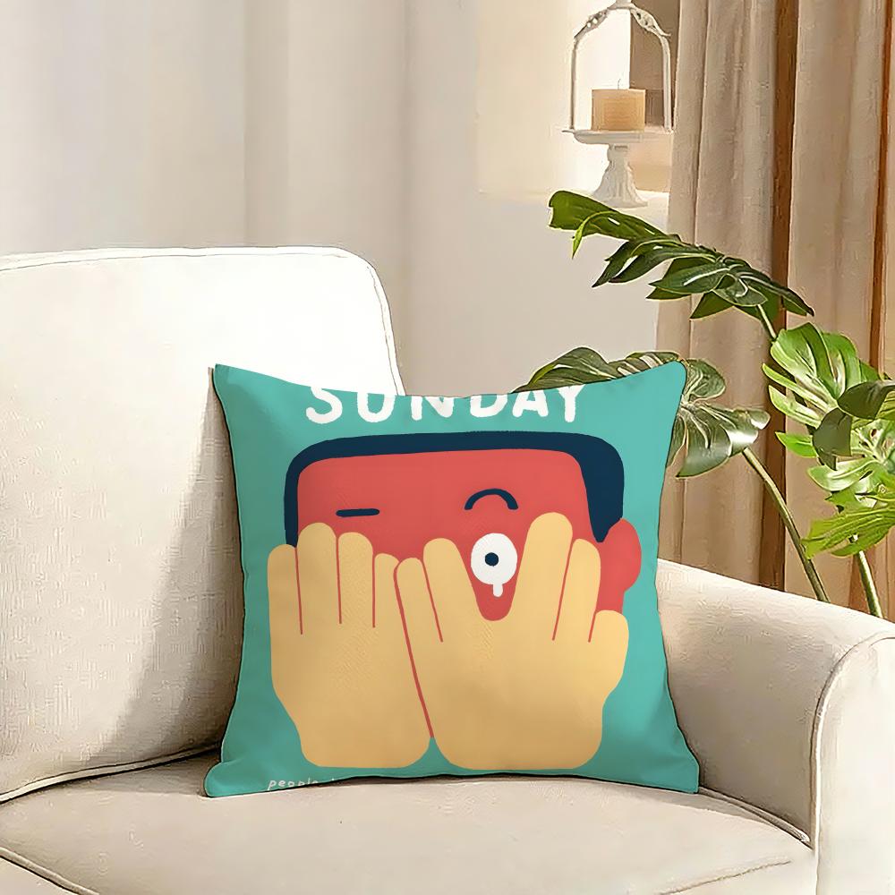 In a Frame Creative and Interesting Cushion Cover Reversible Plush Pillow Cover Soft Fluffy Home Decor for Sofa Bedroom