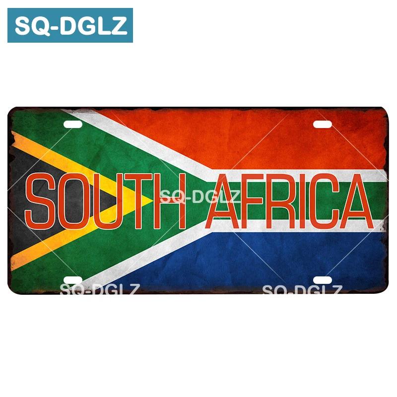 Custom National Flag License Plate Bar Wall Decoration Tin Sign Country Metal Sign Home Decor Painting Plaques Poster