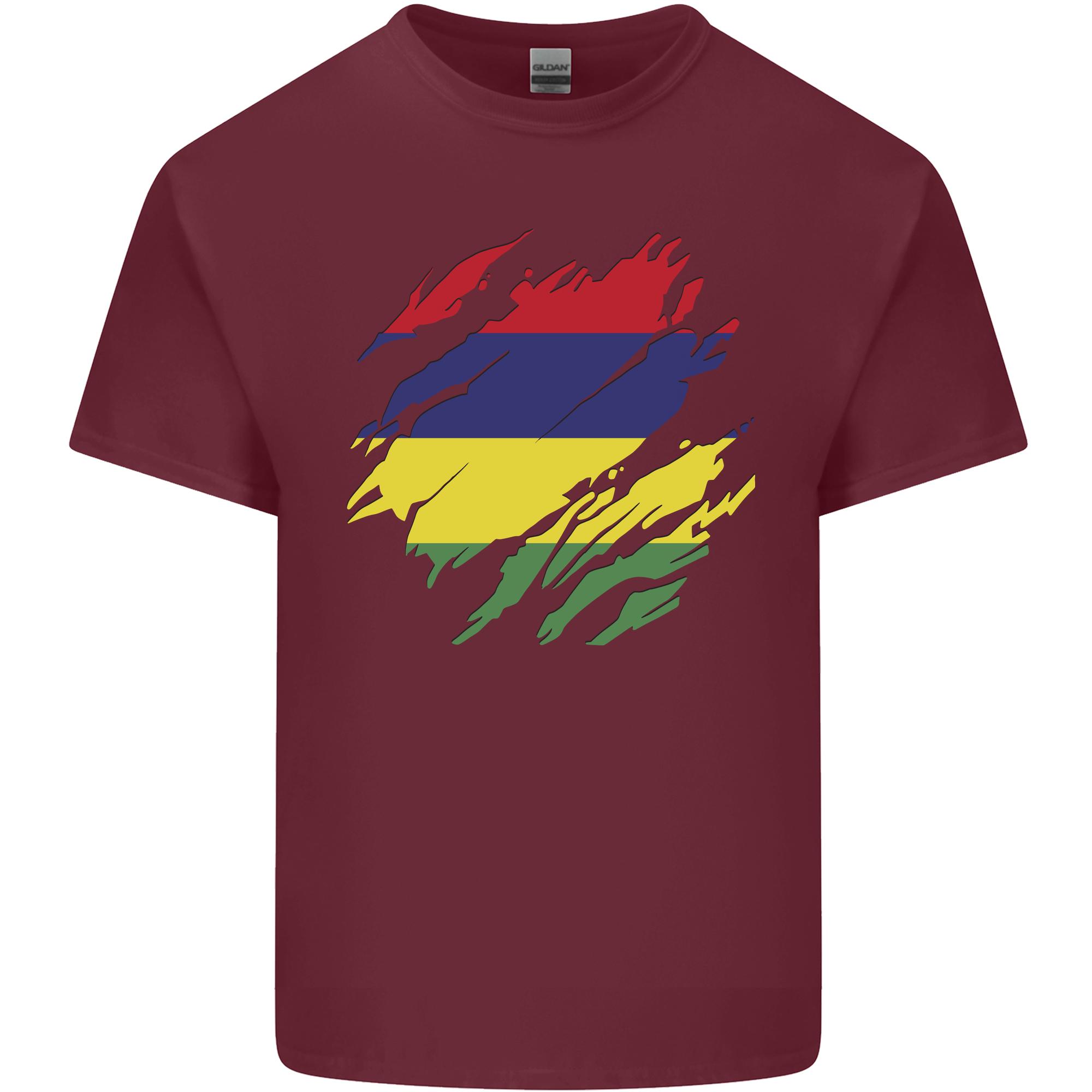 Torn Mauritius Flag Mauritians Day Football Unisexs Light Cotton TShirt S