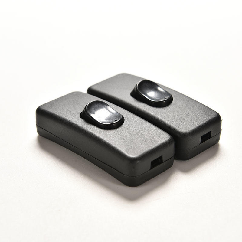 2 Pcs Ac 250V/125V 2A Black Plastic On/Off Button In Line Cord Switches