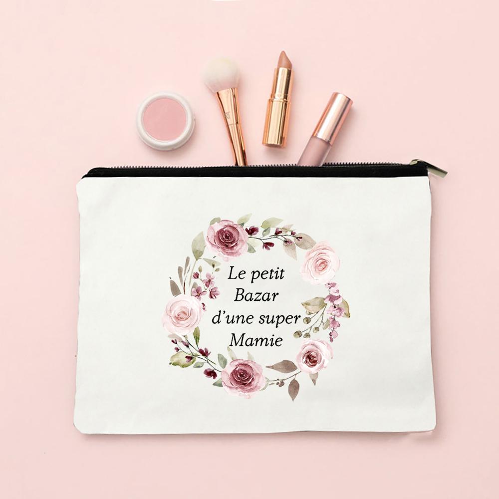 Super Mamie French Printed Makeup Bags Women Cosmetic Case Travel Toiletries Organizer Female Wash Storage Pouches Grandma Gifts