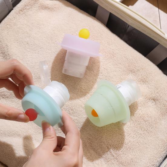 3Pcs 60/90ML Foldable Tree Bottle Leak Proof Reusable Facial Cream Lotion Sunscreen Silicone Storage Bottle Refillable Empty Toiletries Container