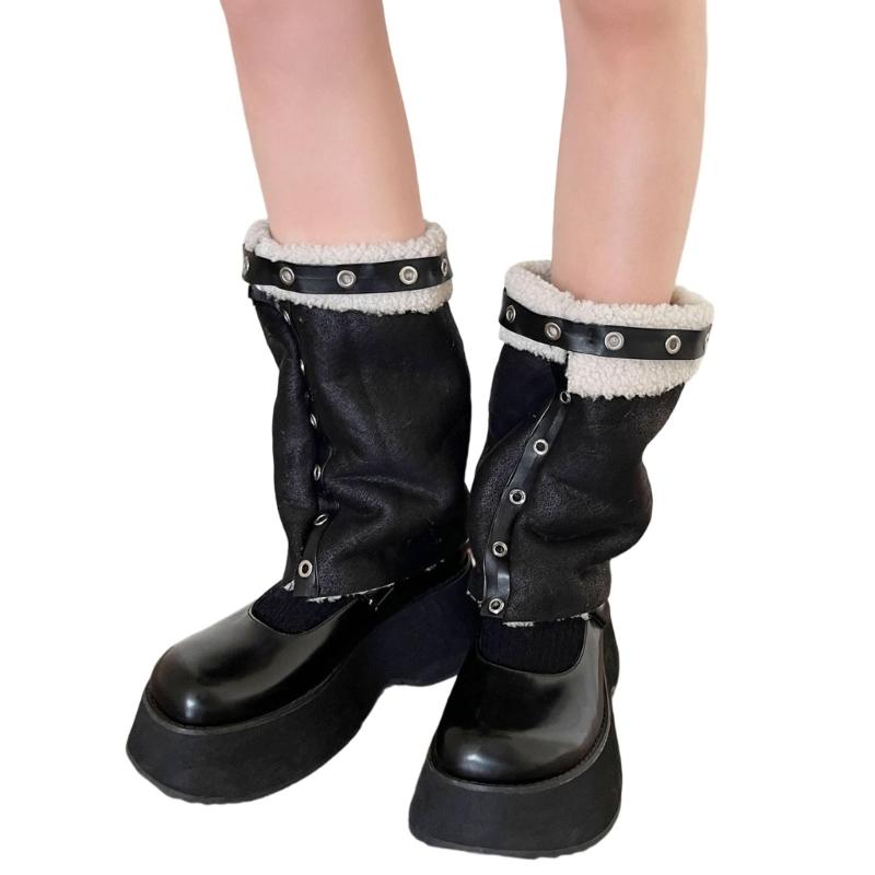 

Замшевые гетры Крутые расклешенные гетры Панк длинные носки для ног Модные чехлы на ноги Милый рукав для ног Уличная одежда Подарки 1