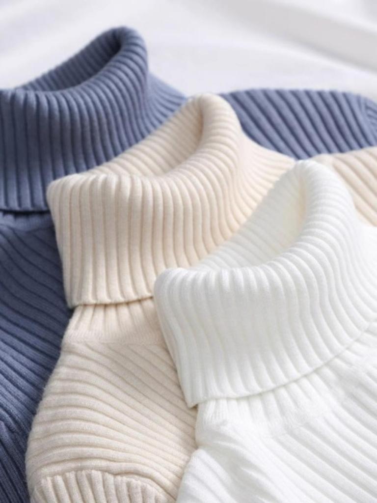 Women's High Neck Slim Fit Knitted Pullover Sweater - Long Sleeve Solid Base Layer for Autumn/Winter (2025 Bestseller)