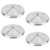 4pcs Stainless Steel Cup Reusable Sealing Lid For Water Tea Coffee Mug Replacement Universal Round Metal Lid Home Kitchen