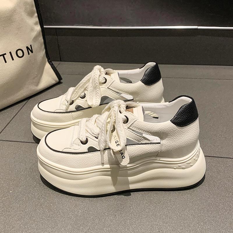 

Male monkey hollow breathable little white shoes women s summer 2025 new versatile thick sole height increase super fire sports and leisure shoes 40 чёрный