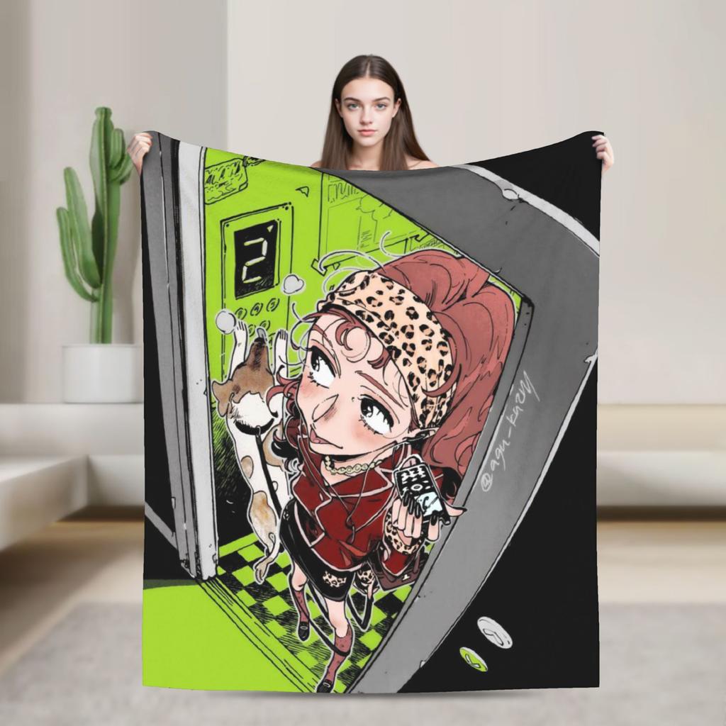 Mitsuki Koga Aya Green Yuri Blanket Quality Warm Soft Throw Blanket Winter Picnic Home Decor Pattern Bedspread