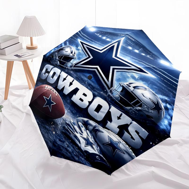 1pc Dallas Cowboys Umbrella, Sun Protection, And UV Shielding. It Has Eight Sturdy Ribs for Outdoor Use And Perfect As a Holiday Gift
